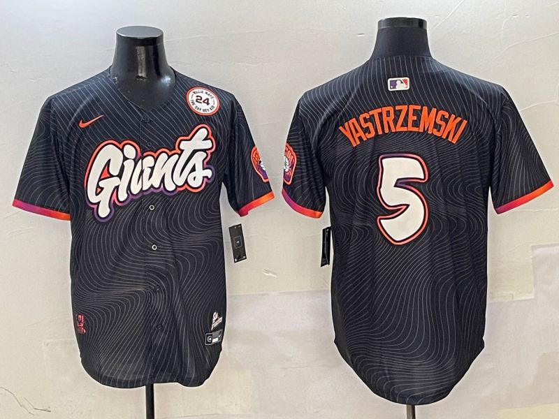 Men San Francisco Giants #5 Yastrzemski Black Second generation Joint Name Nike 2025 MLB Jersey style 5